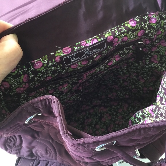 Vera Bradley Plum and Floral Quilted Backpack - Picture 7 of 15